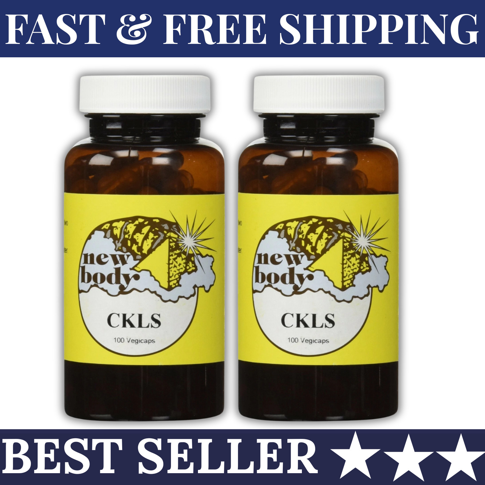 CKLS Cleanse For The Colon, Kidney, Liver, Spleen 100 Vegicaps New Body 2 Packs