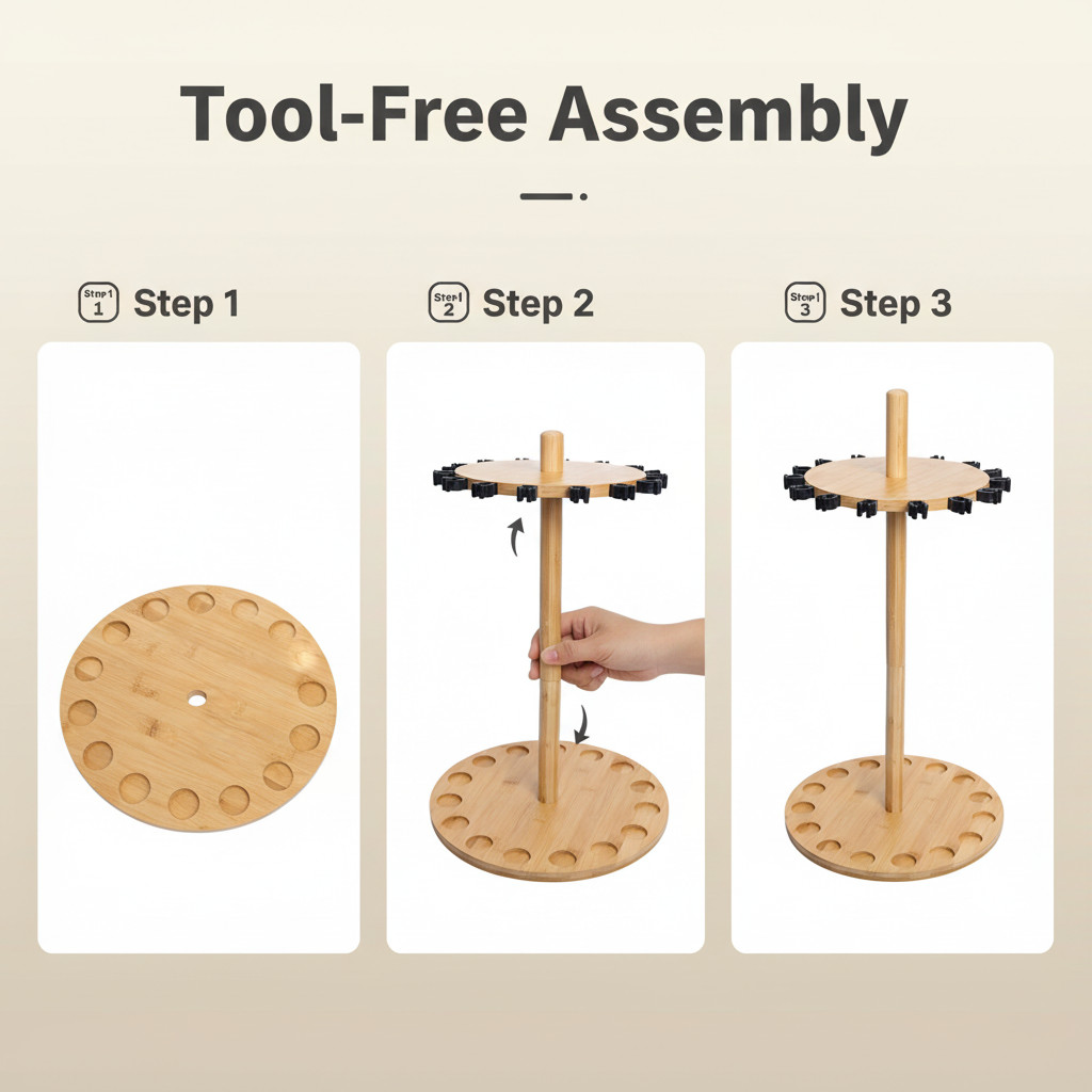 Fishing Pole Rod Racks—Floor Stand Bamboo Round rods holder for 15 Fishing Poles