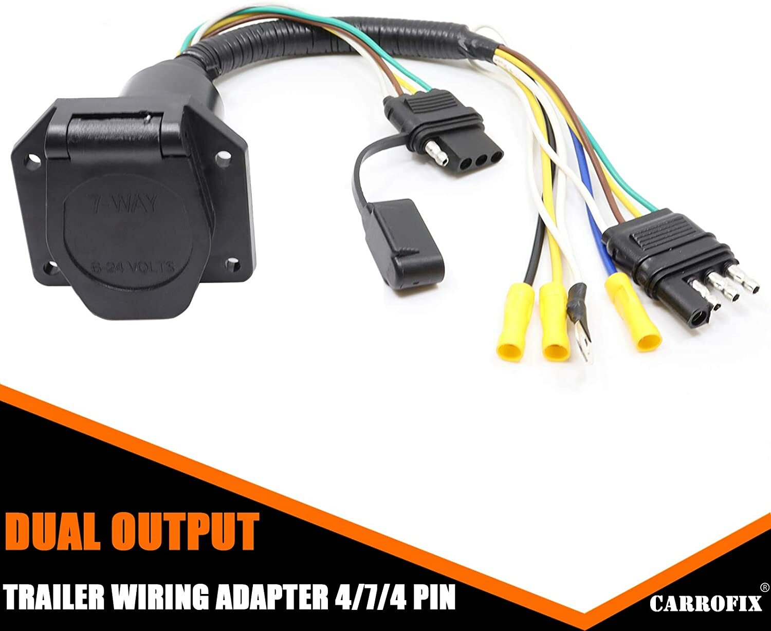 Universal Multi-Tow trailer light connector 4-way to 7-way