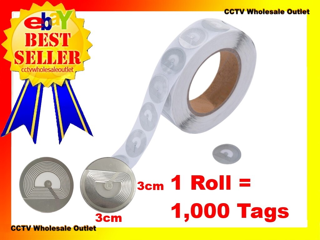 1000 PCS CHECKPOINT COMPATIBLE CLEAR ROUND SOFT LABEL TAG 8.2MHZ