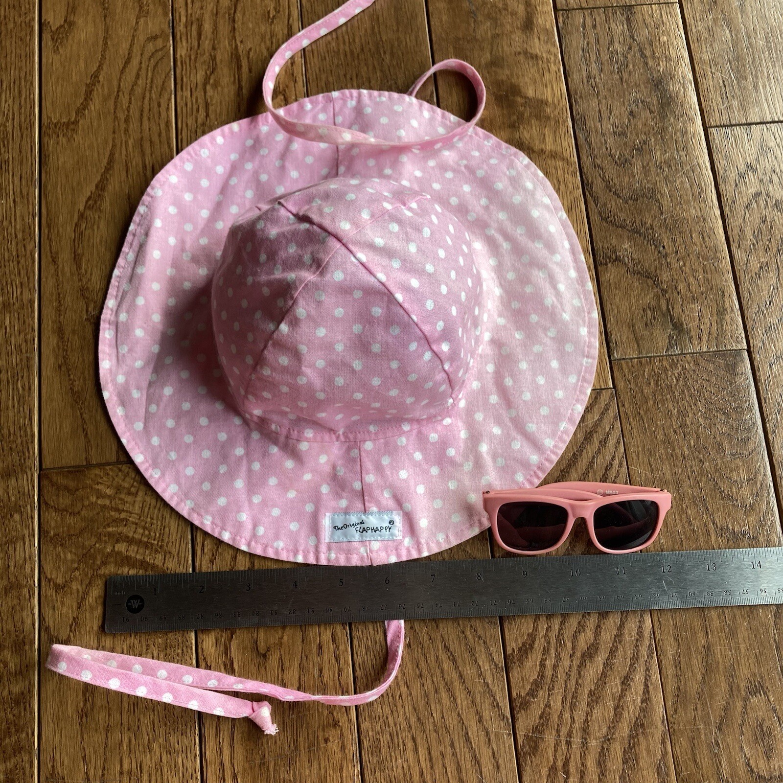 Flap Happy Baby Sun Hat Sunglasses Set 3 6 9 12 months Pink Beach Photography