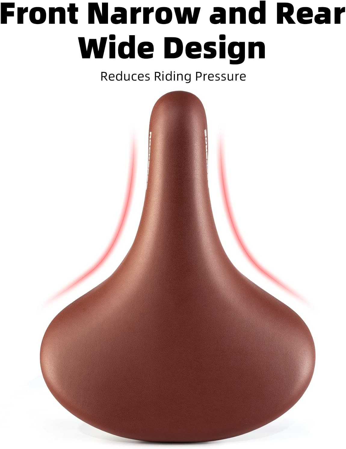 ROCKBROS Bike Seat Wide Comfort Cushion Waterproof Vintage Brown Bicycle Saddle