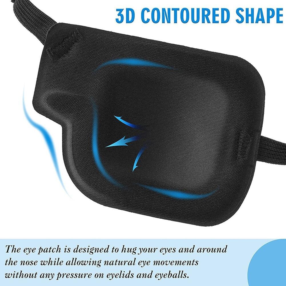 Concave Eye Patch /Foam Groove Eyeshades Adjustable Strap Medical Use Washable