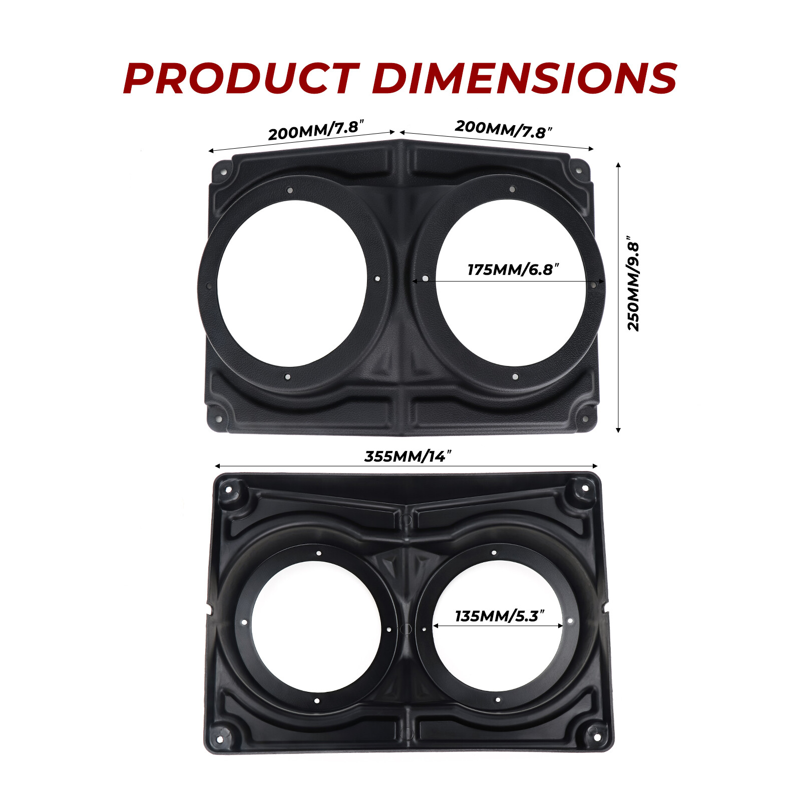 6.5" Overhead Roof Mount Speaker Pods Audio Kit Enclosure For Polaris/Can Am/UTV