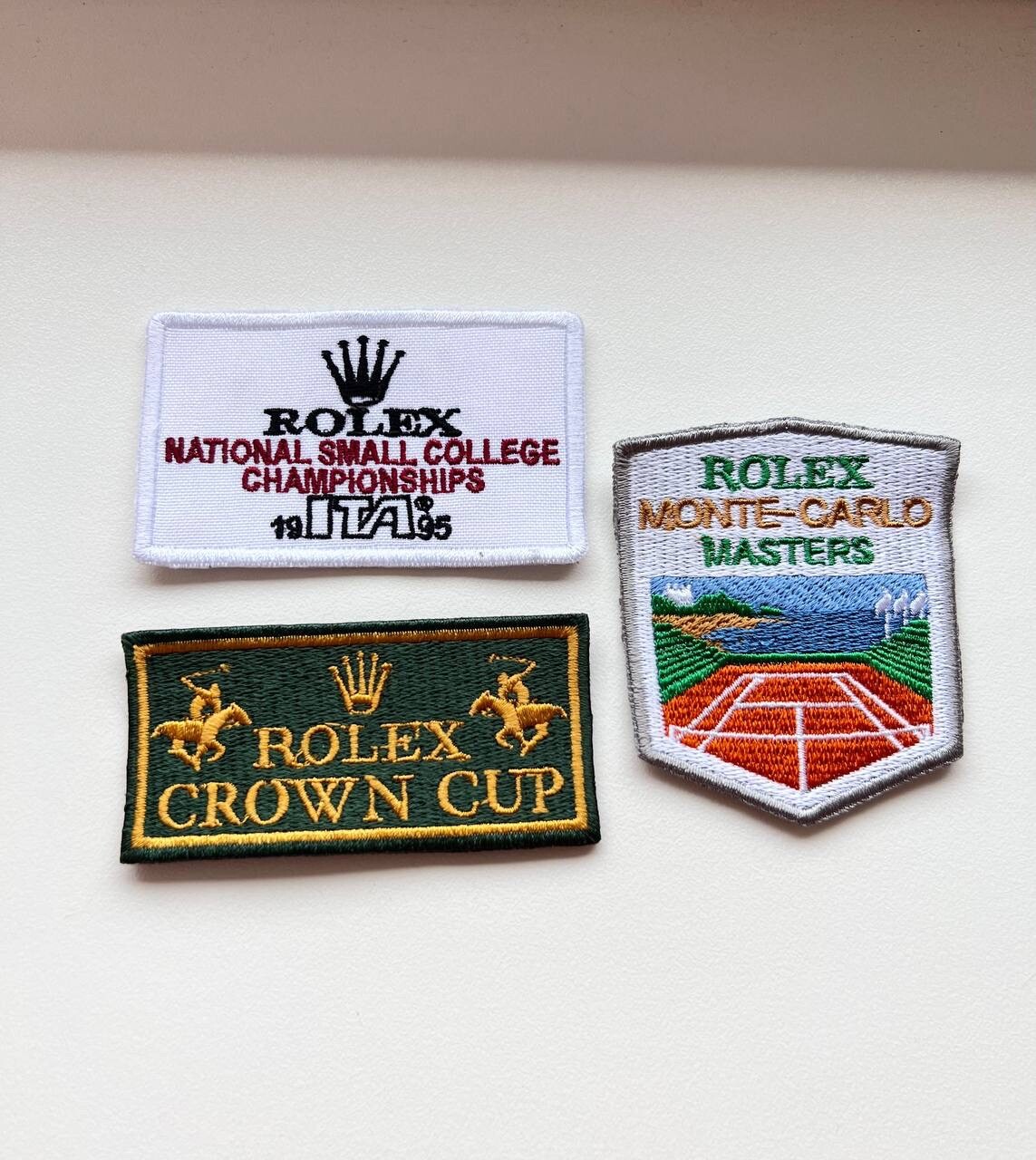 ONE LOT X3 ROLEX EMBROIDERED PATCH TENNIS CROWN CUP ROLEX WATCH CHAMPIONSHIP