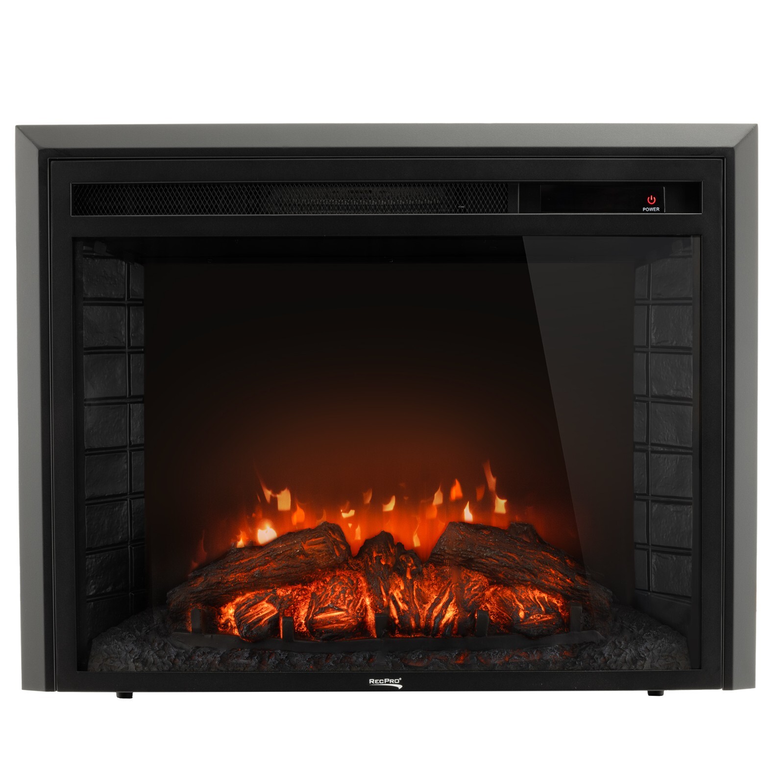 RecPro RV 26" Electric Fireplace | 3 Flame Colors | Flat Glass | 1500W