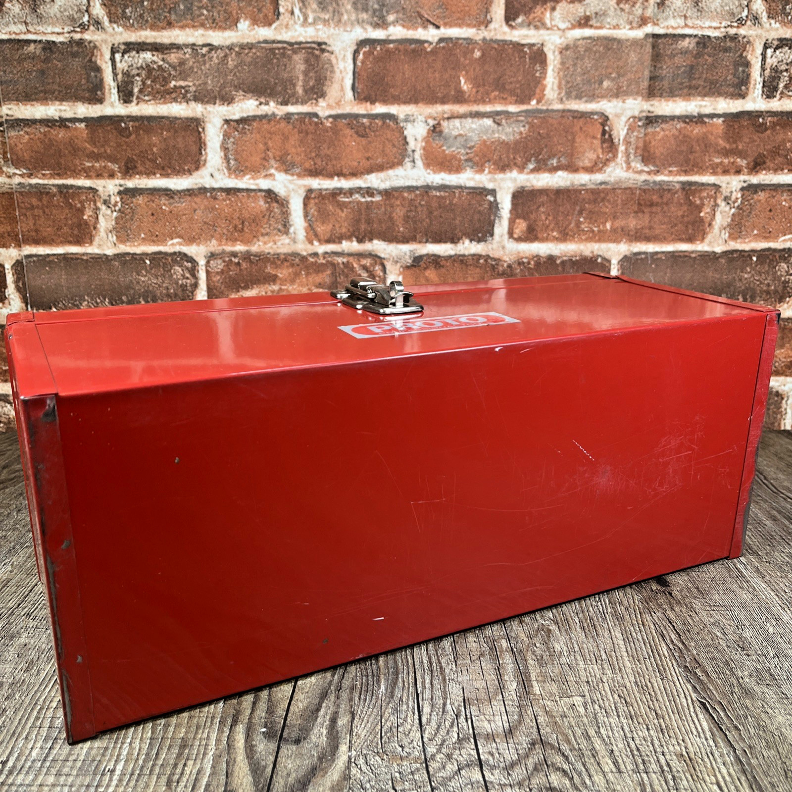 Proto metal tool box vintage Red 15 in Lockable With Tray Top Handle Clean Good