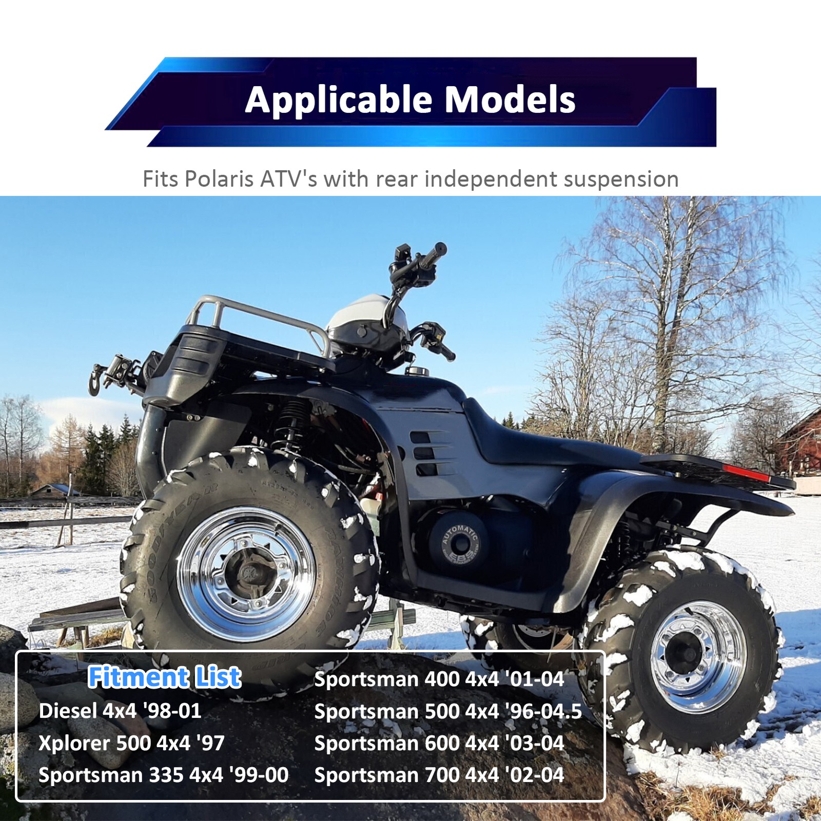 Rear 2" Trailer Hitch Receiver For Polaris Sportsman 335 400 500 700 IRS 96-04