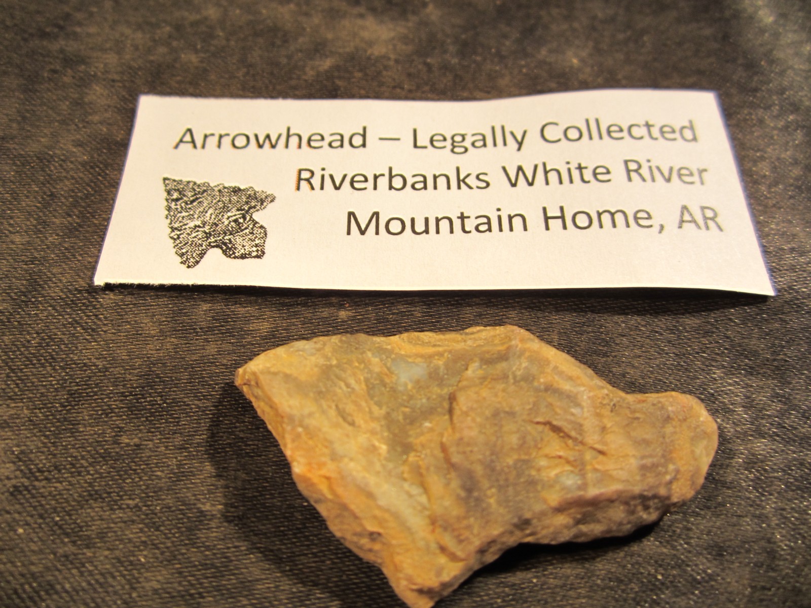 Arrowheadfrom White River Banks, Mountain Home, Arkansas