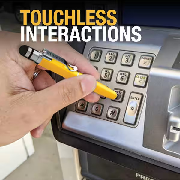 DEWALT Heavy Duty 3-In-1 Mini Stylus Pocket Pen, Tablet Pens for Ipad, EDC Touch