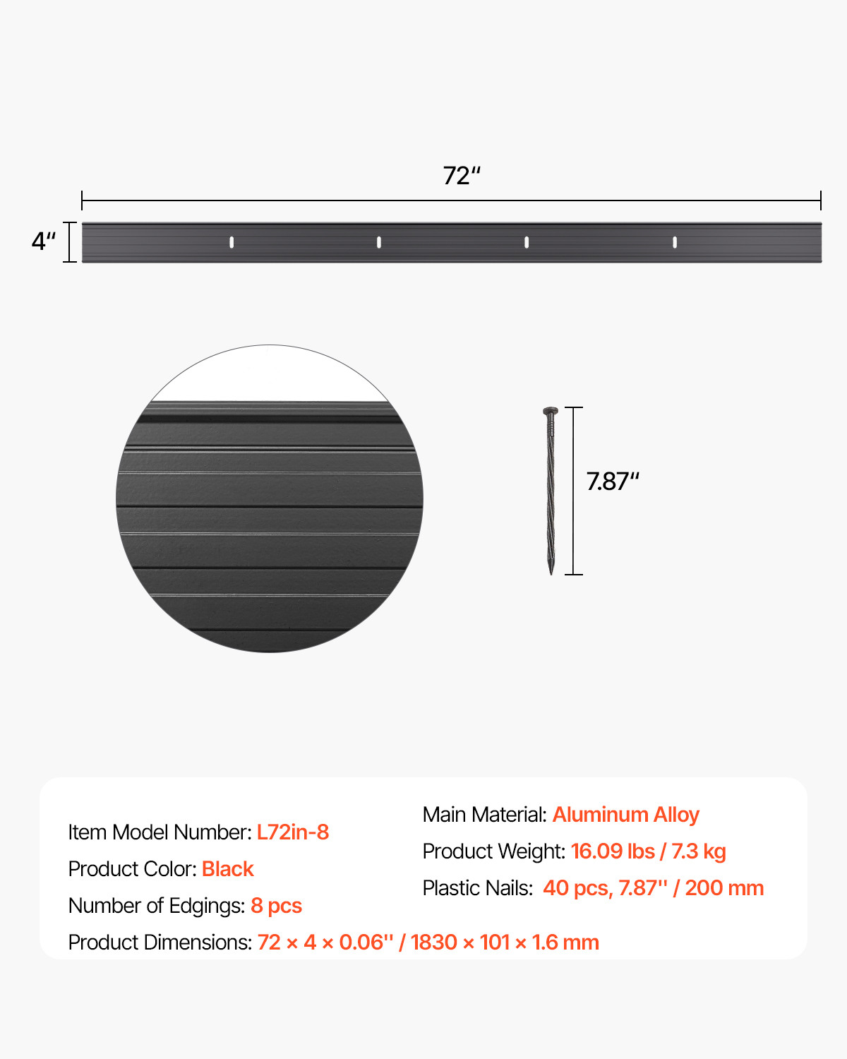 Metal Landscape Edging 8Packs 72in Rust-Resistant Bendable for Yard Garden