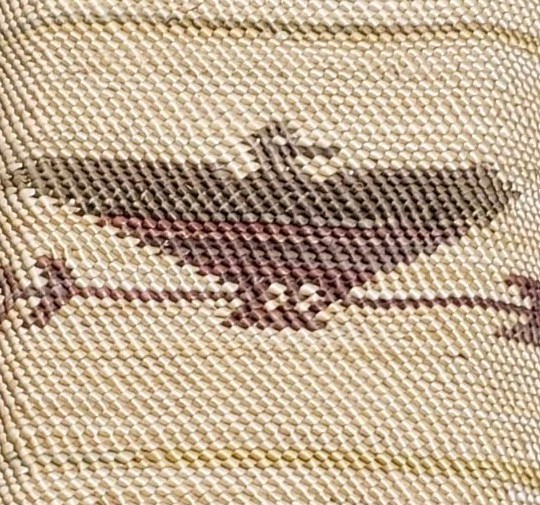 Vtg PNW Makah Native American Square Basket Animal Motif Whale Bird 3x5.5"