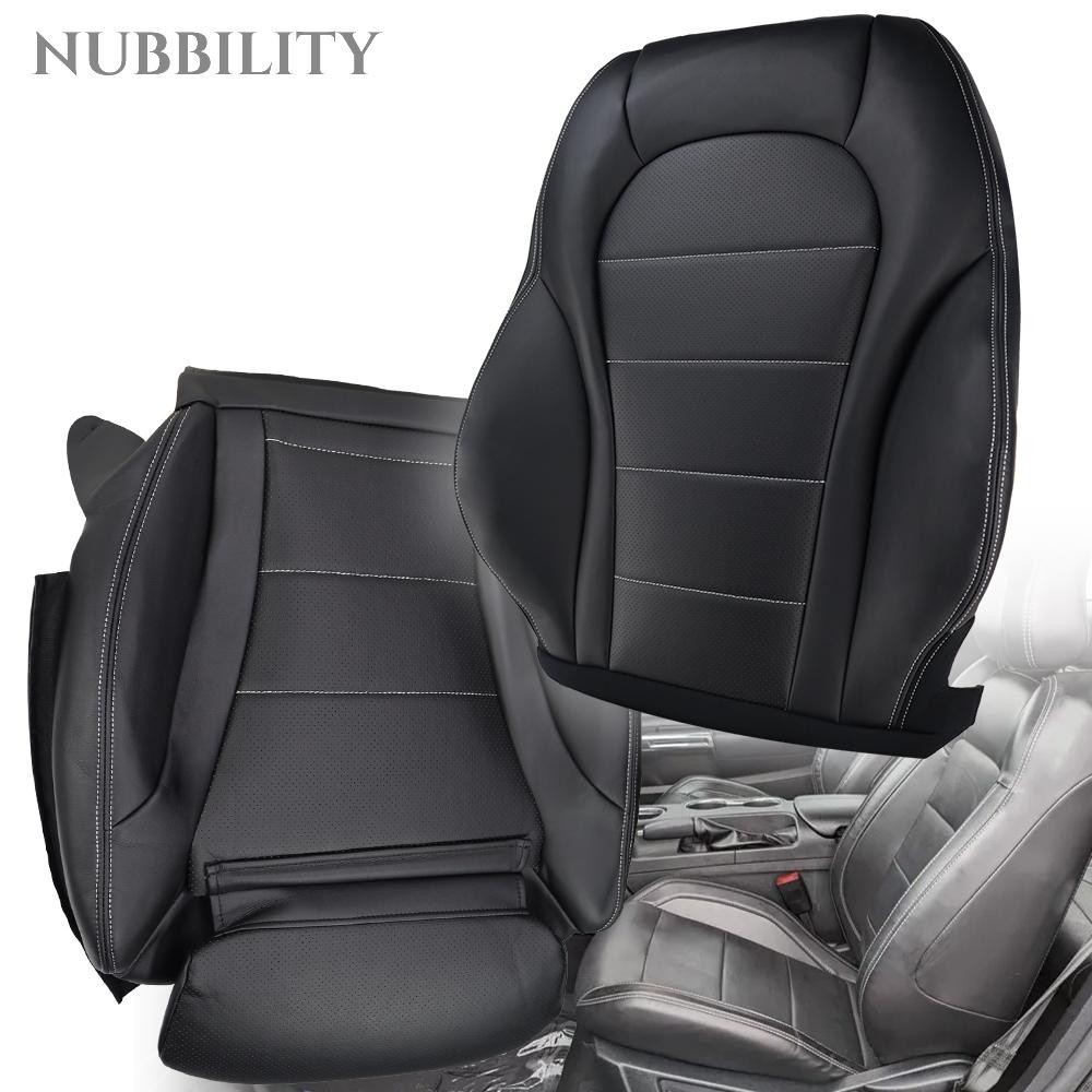 Replacement Driver Bottom & Top Seat Cover Fits 15-21 Mercedes C300 GLC300 Black