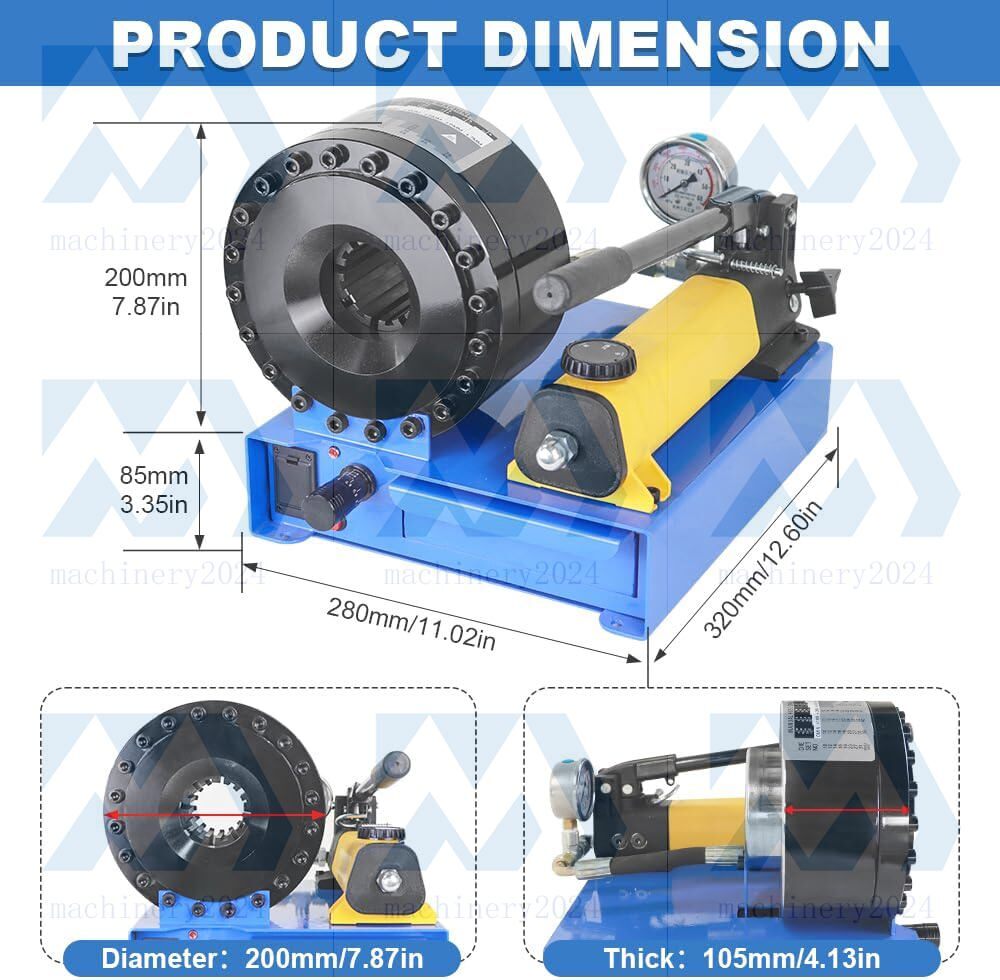 Manual Hose Pipe Crimping High Pressure Hydraulic Hose Crimper With 8 sets Molds