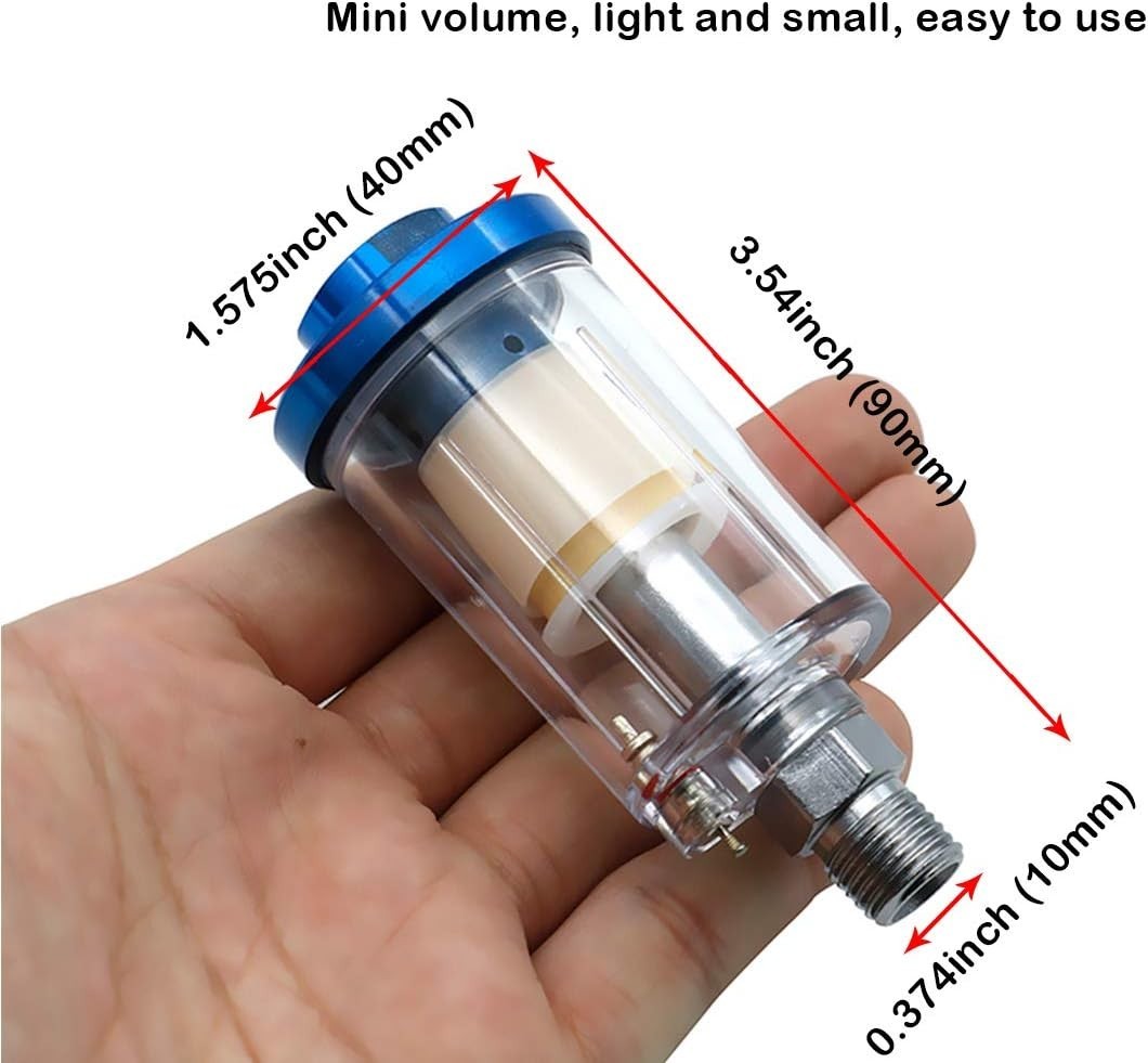 Filtro separador de agua y aceite, rosca macho y hembra NPT de 1/4" para pistola