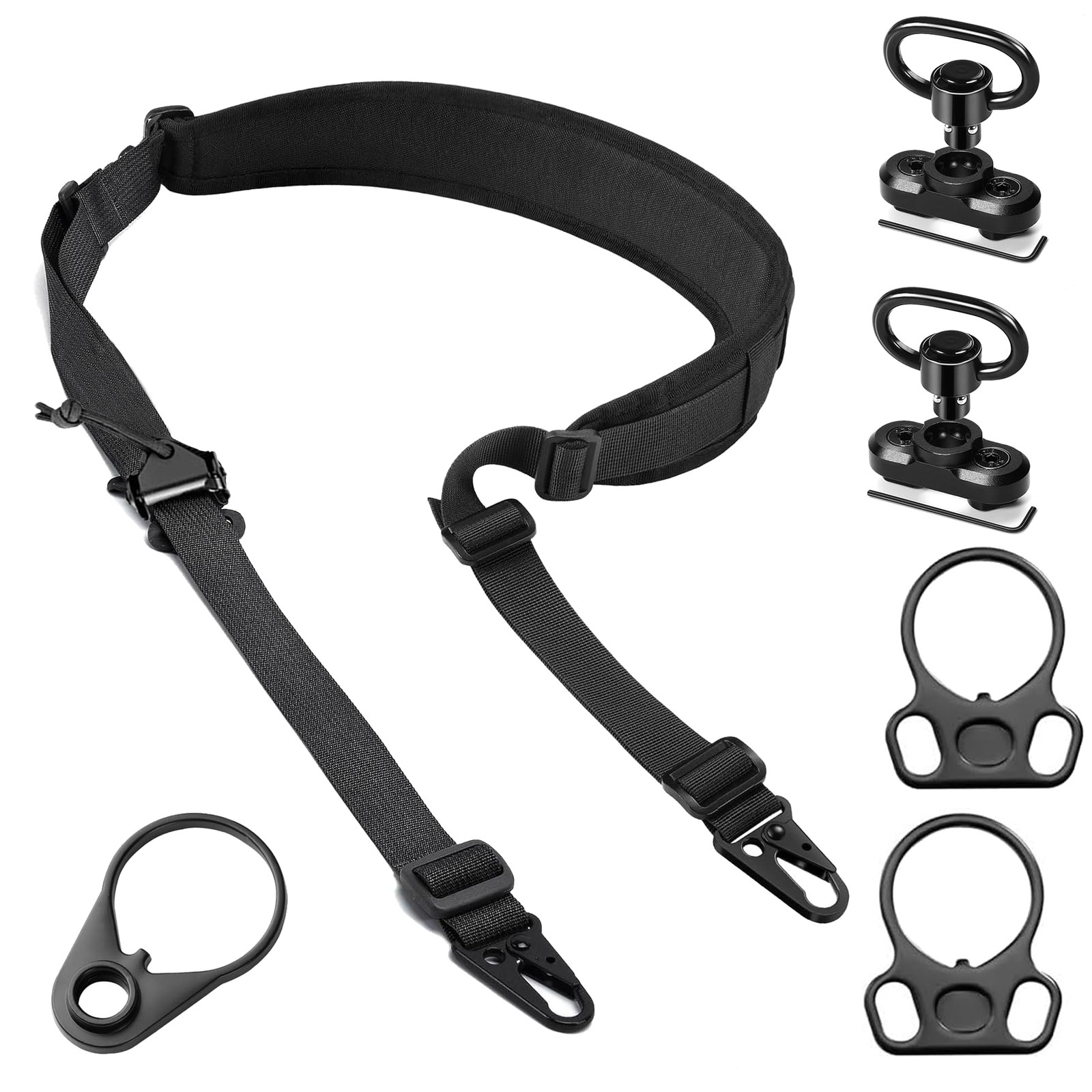 Two Point Traditional Sling 2 Rifle with Swivel Mount Quick Black