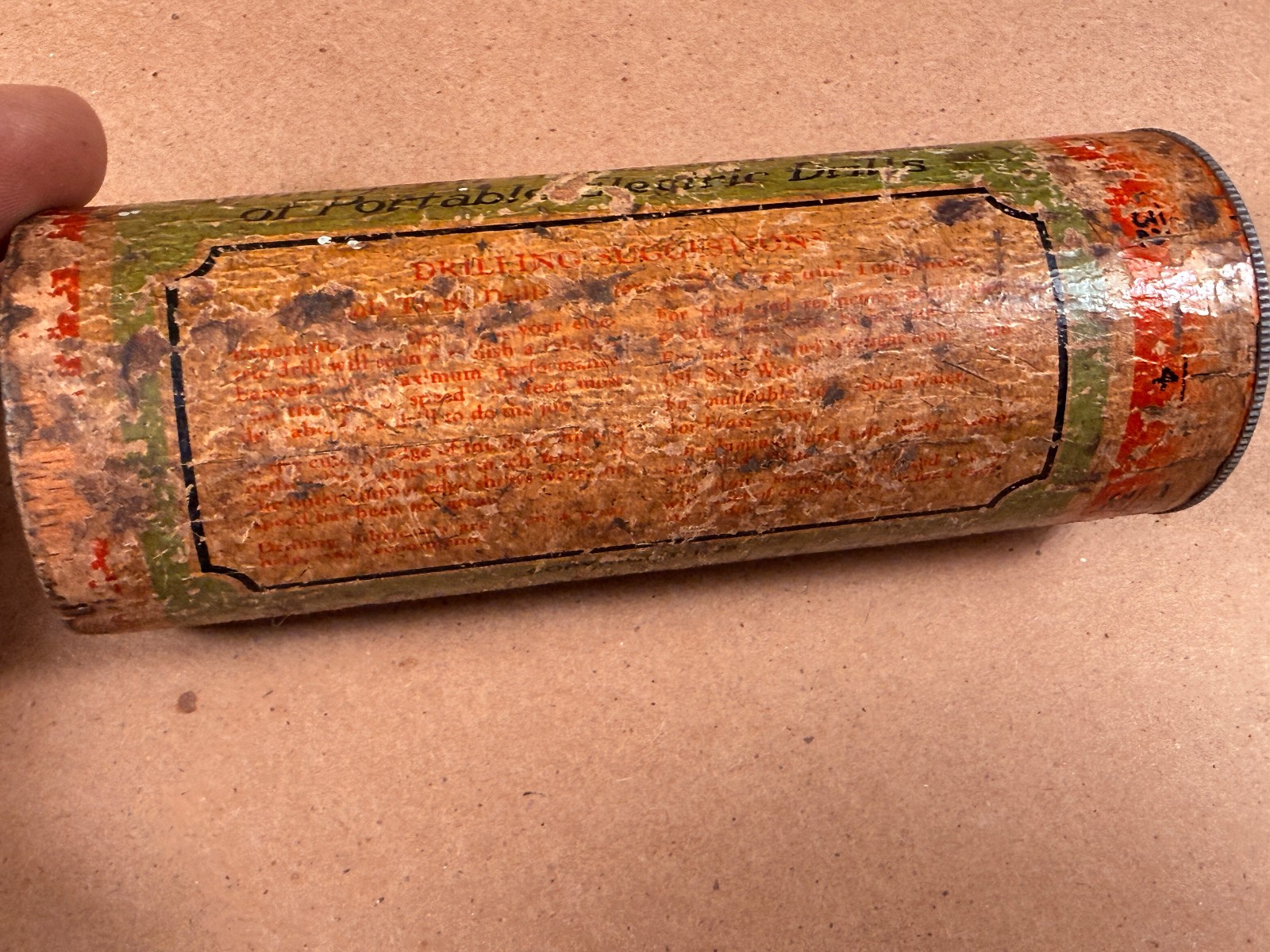 CLEVELAND Ohio TWIST DRILL CO. WOOD STORAGE INDEX Mechanics Set No. 57 TUBE ONLY