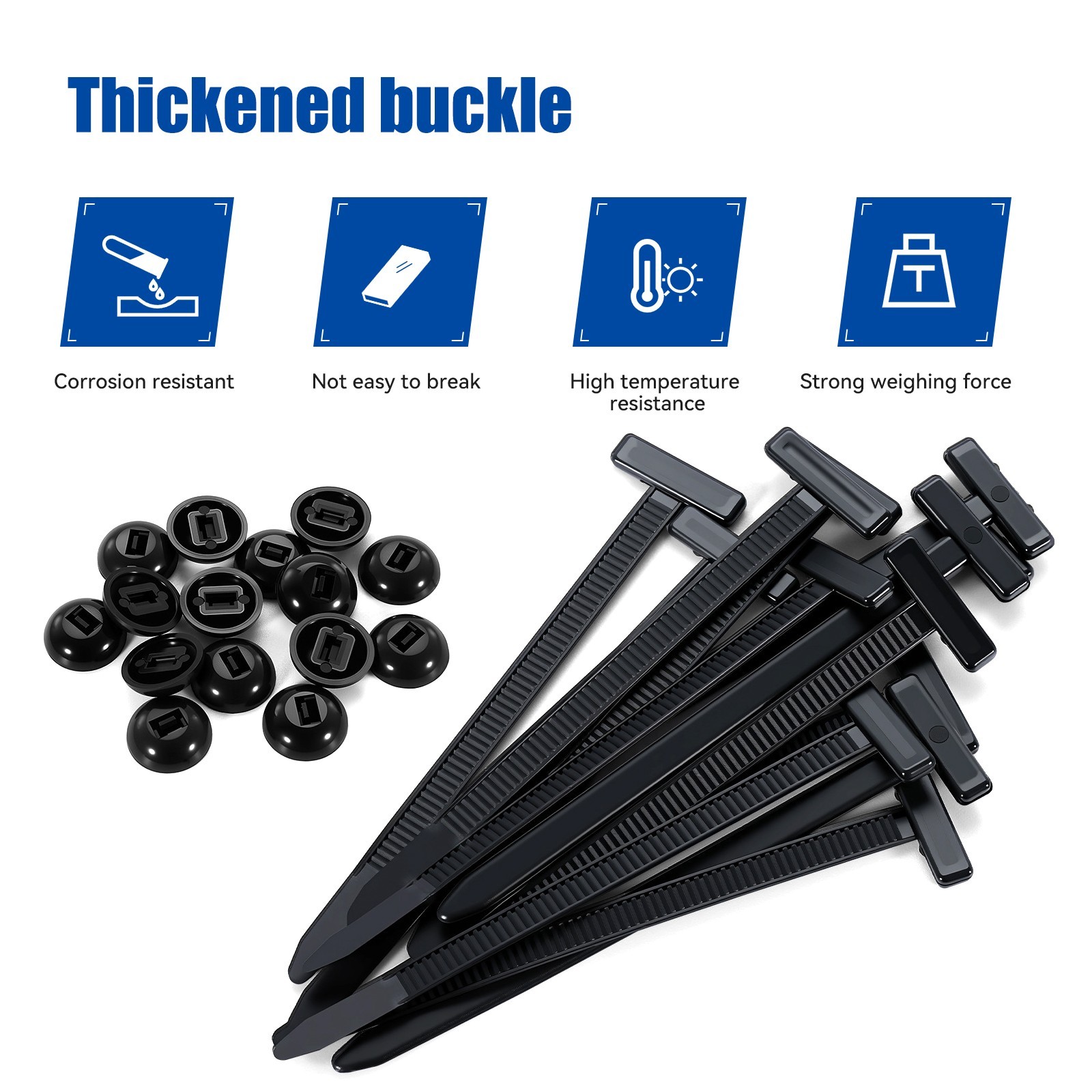 100PCS Nylon Cable Tie Buckle Self Locking Car Body Fastener Clips