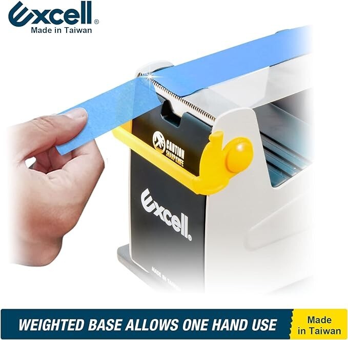Excell Heavy Duty Steel Desk Tape Dispenser (2" Wide) Padded Foam Base