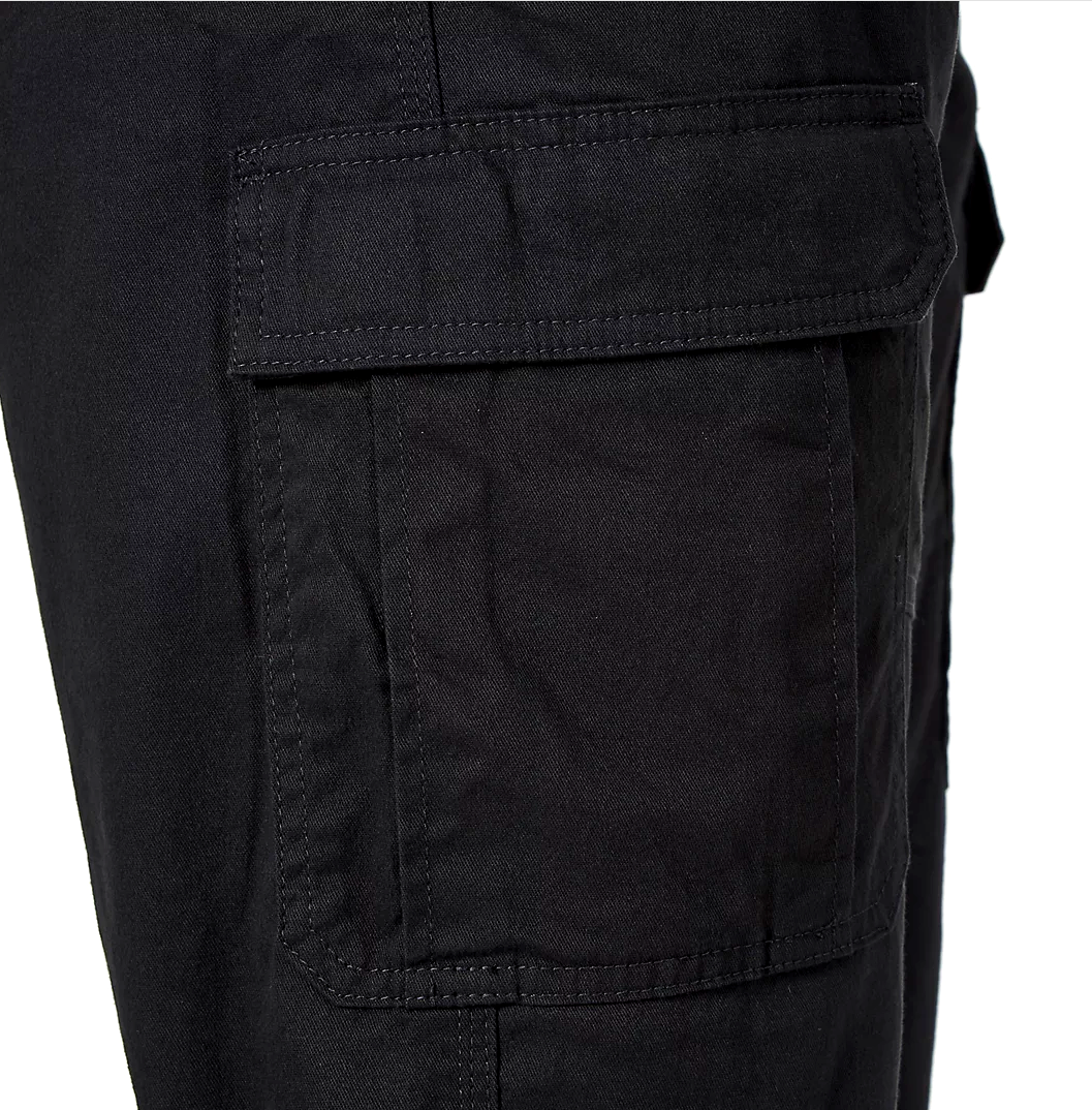 Men's Wrangler Cargo Pants w/ Stretch Black Relaxed Fit Tech Pocket CHOOSE SIZE