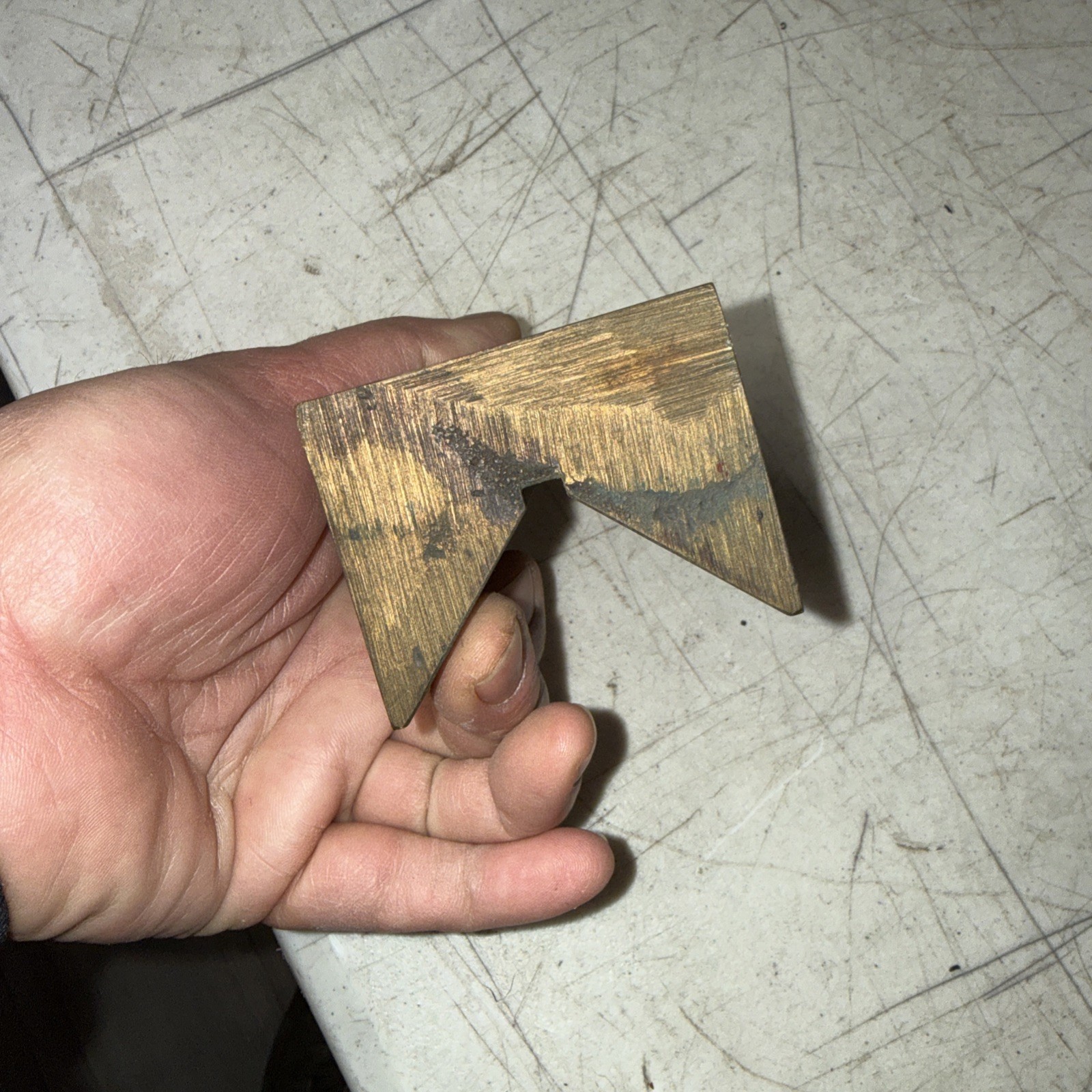 Vintage V-BLOCK 3 3/4” By 2 1/2” Made Of Solid Brass