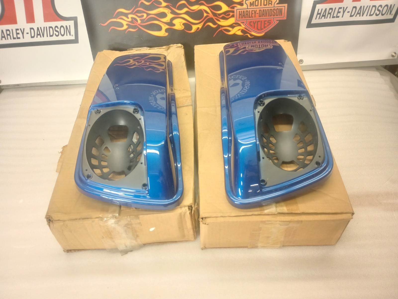 2015-16 Harley Davidson Touring Boom Audio Saddlebag Speaker Lids OEM