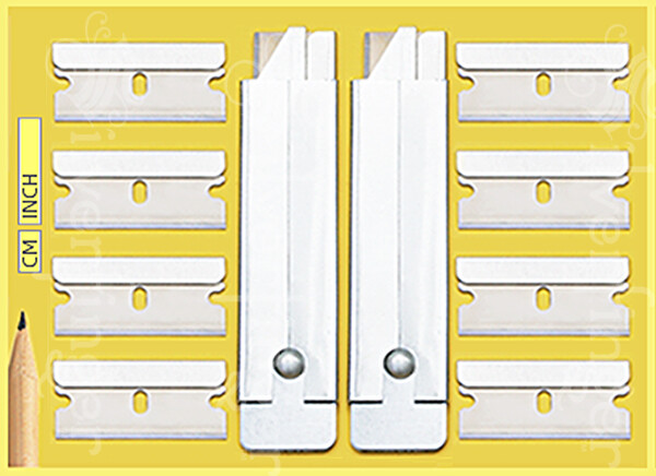 2 BOX CUTTERS + 8 REFILL SINGLE EDGE RAZOR BLADES CARTON UTILITY KNIFE BOXCUTTER