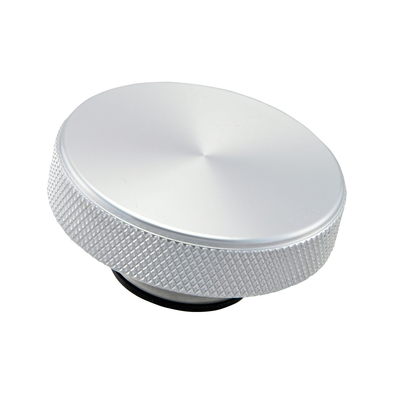 Radiator Cap, Billet Aluminum, Machined Finish, Knurled Edge, 16lbs Chevy Ford