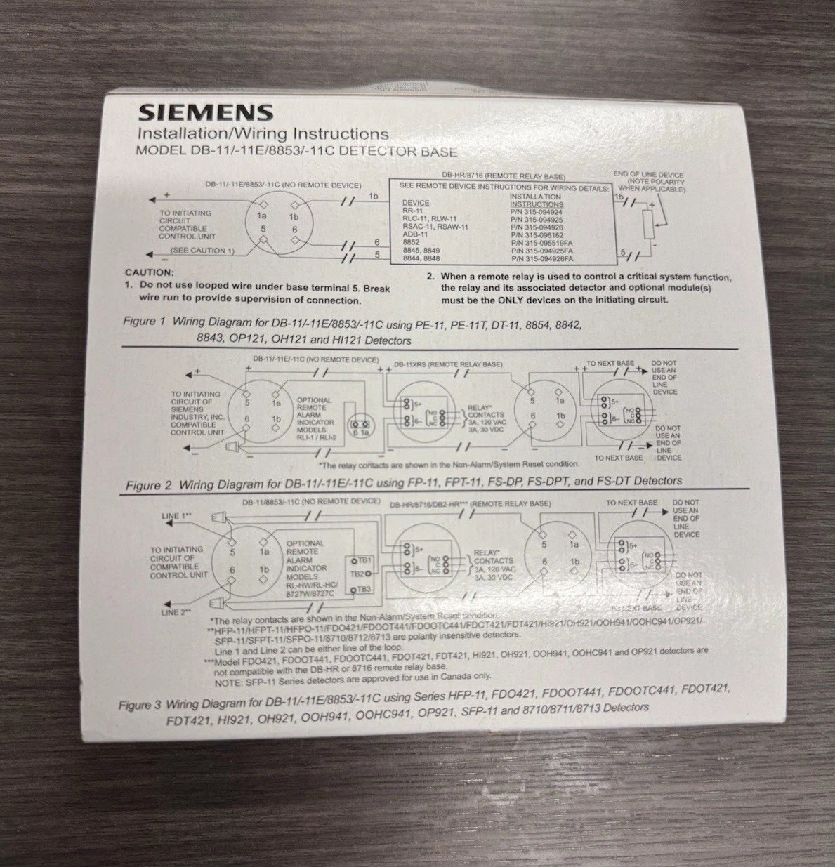 Siemens FDO421 Smoke Detector Class-X P/N 102356314 With Siemens Detector Base