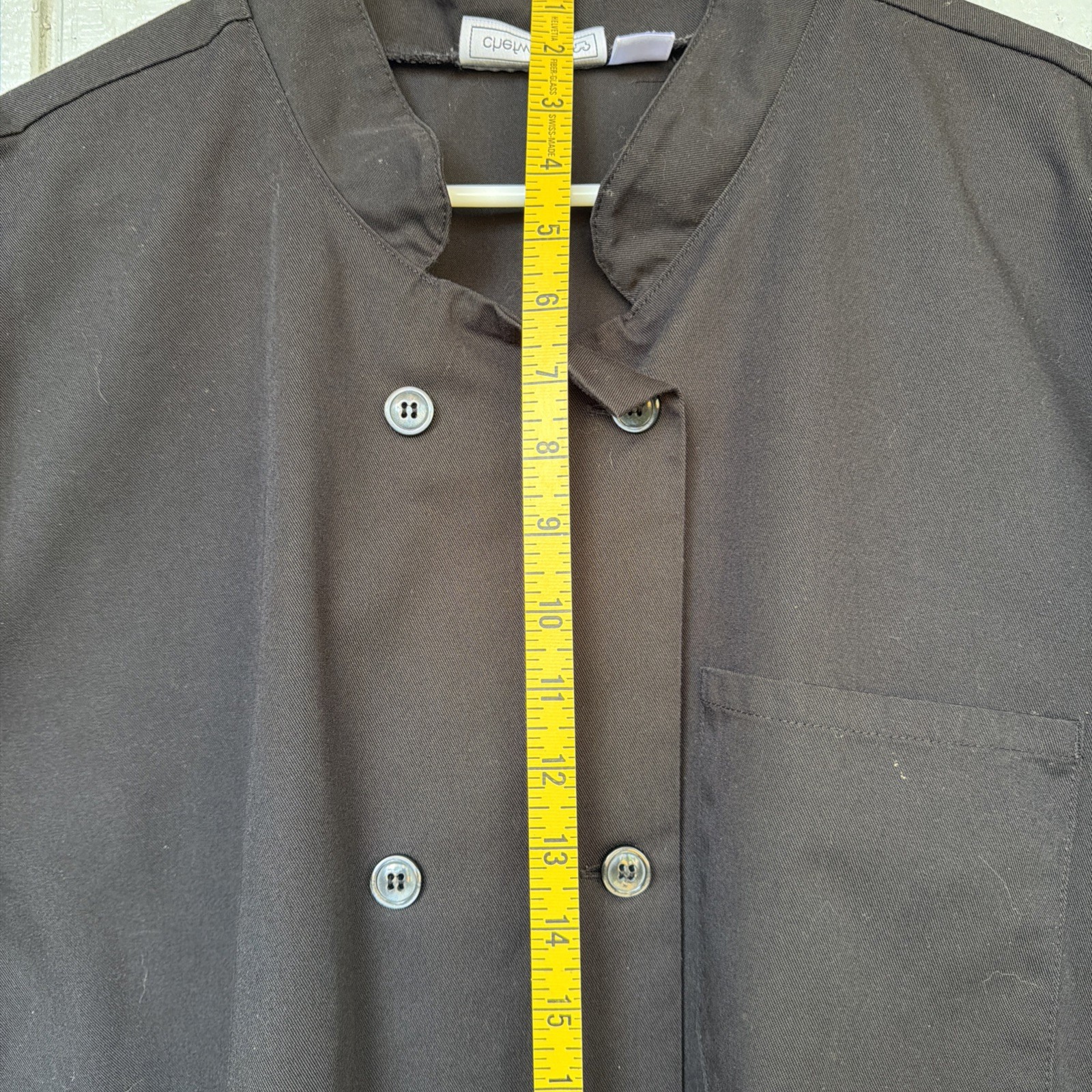 Men's Chef Coat Chefwear Jacket 3X Short Sleeve Black Button Pockets