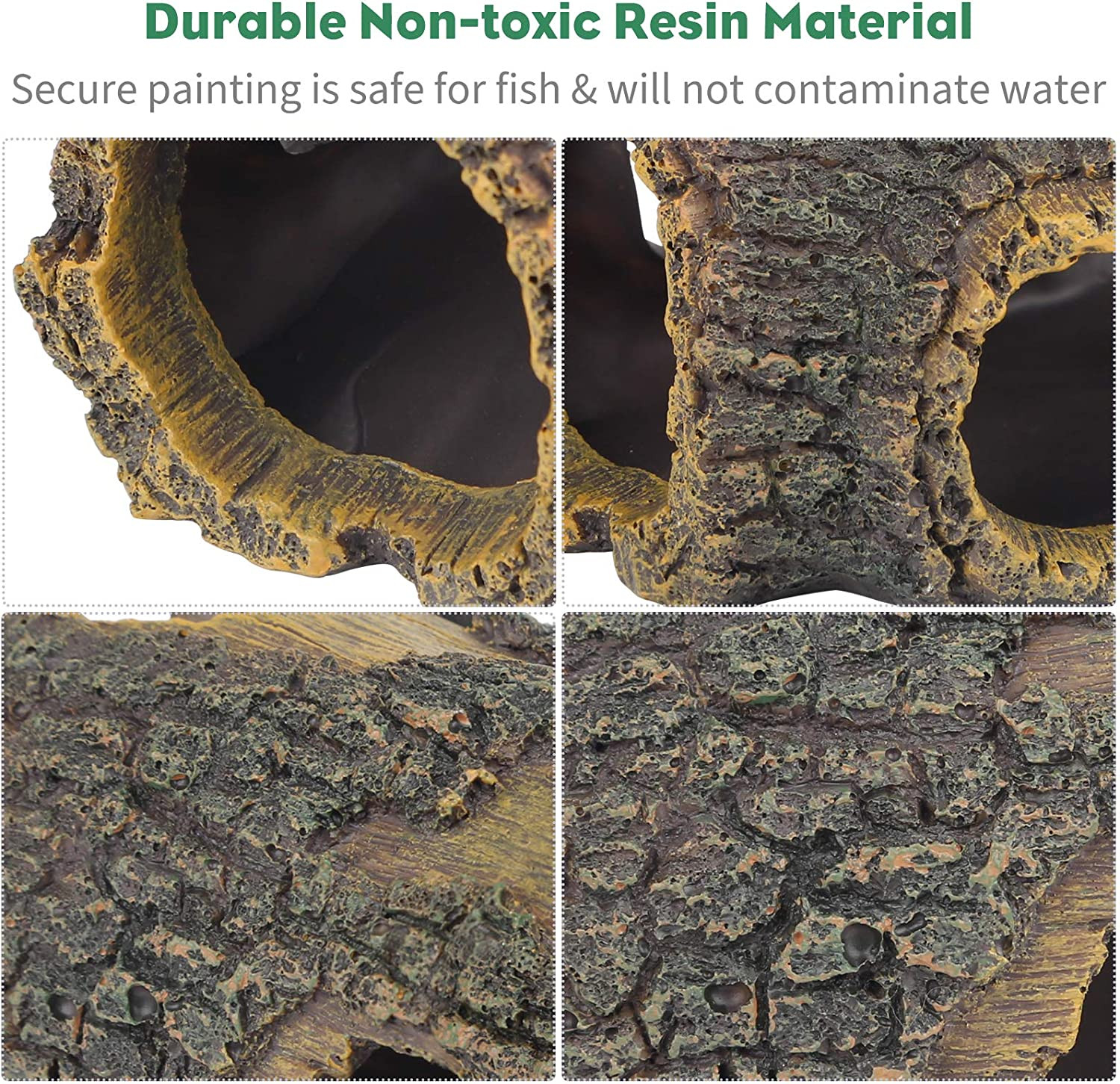 Resin Hollow Tree Trunk Betta Log Aquarium Decorations Ornament Fish House Cave