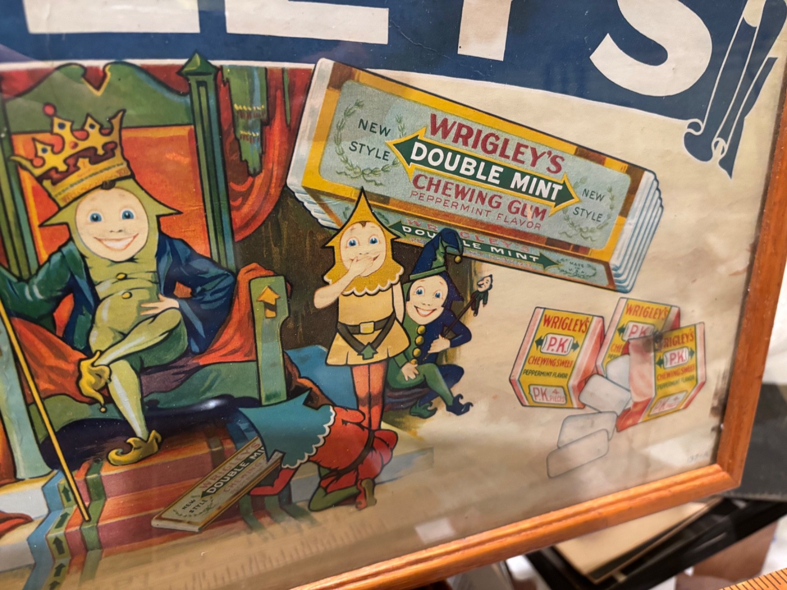 c.1930 Wrigley’s Juicy Fruit Chewing Gum trolley bus sign Gugler Spearmen mint