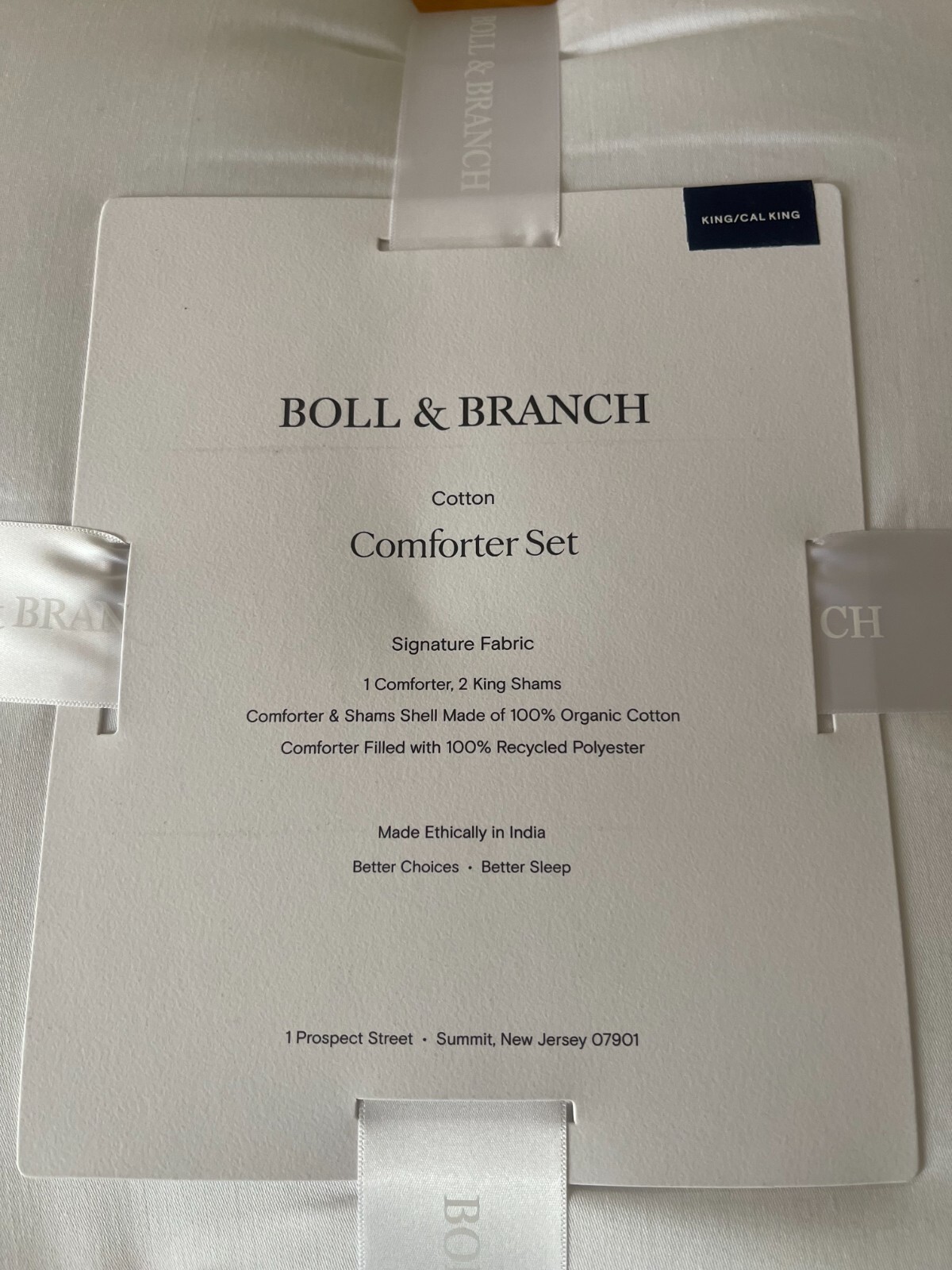 BOLL & BRANCH 3pc Comforter Set 100% Organic Cotton Twin, Full/Queen, King