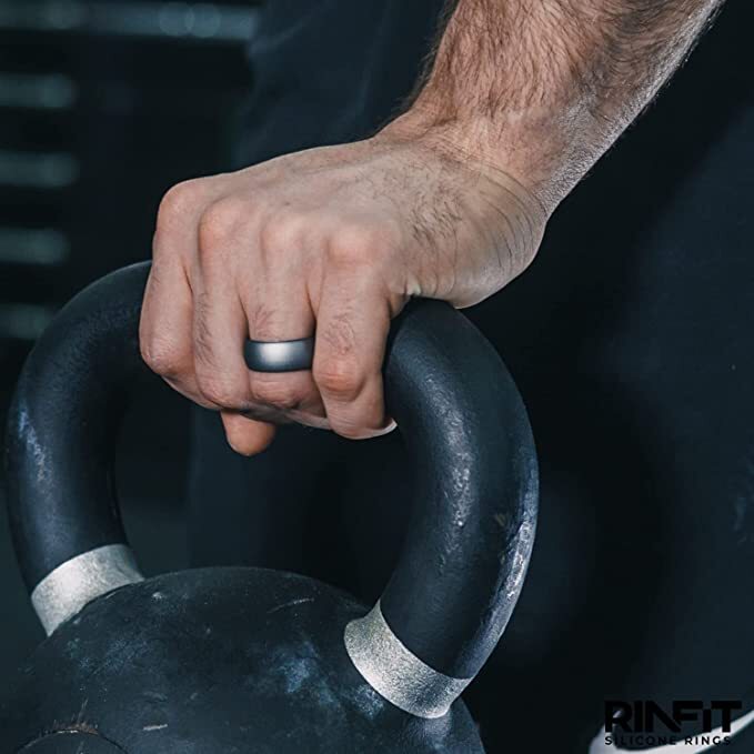 Rinfit Silicone Wedding Ring for Men - Step Edge Collection. Soft rubber bands