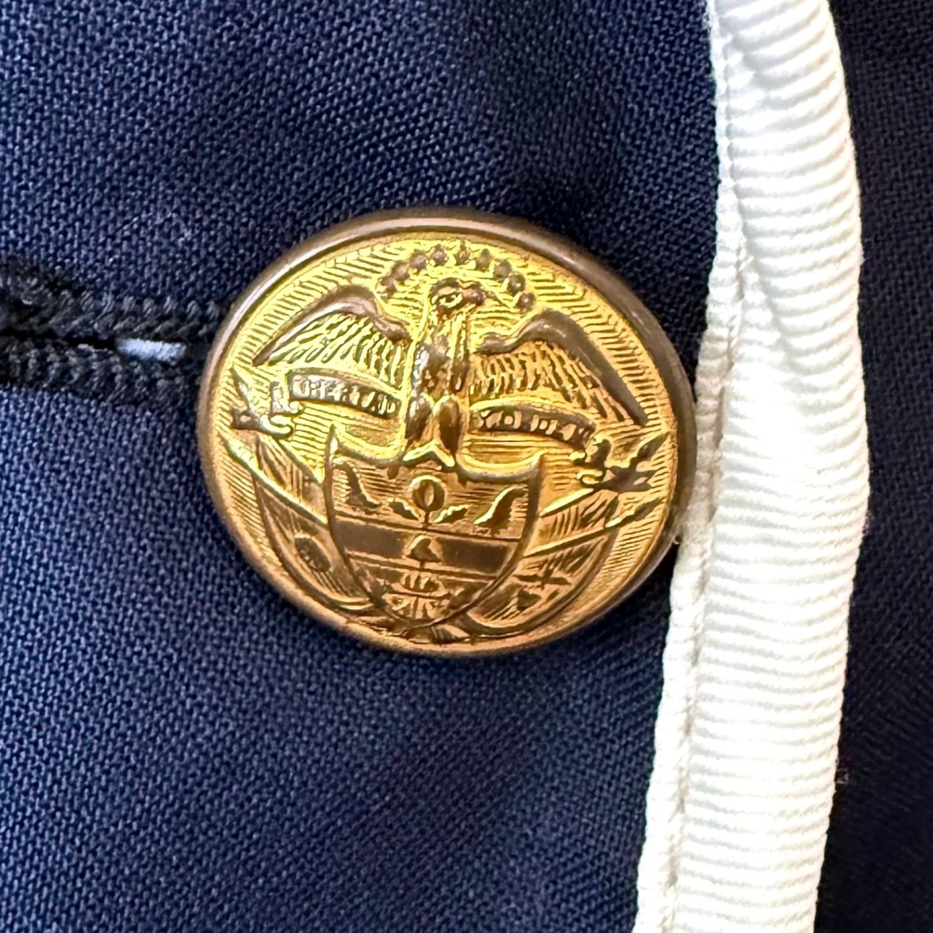 Polo Jeans Company Ralph Lauren Navy Y2K Blazer Crest Patch Plaid L Youth VTG