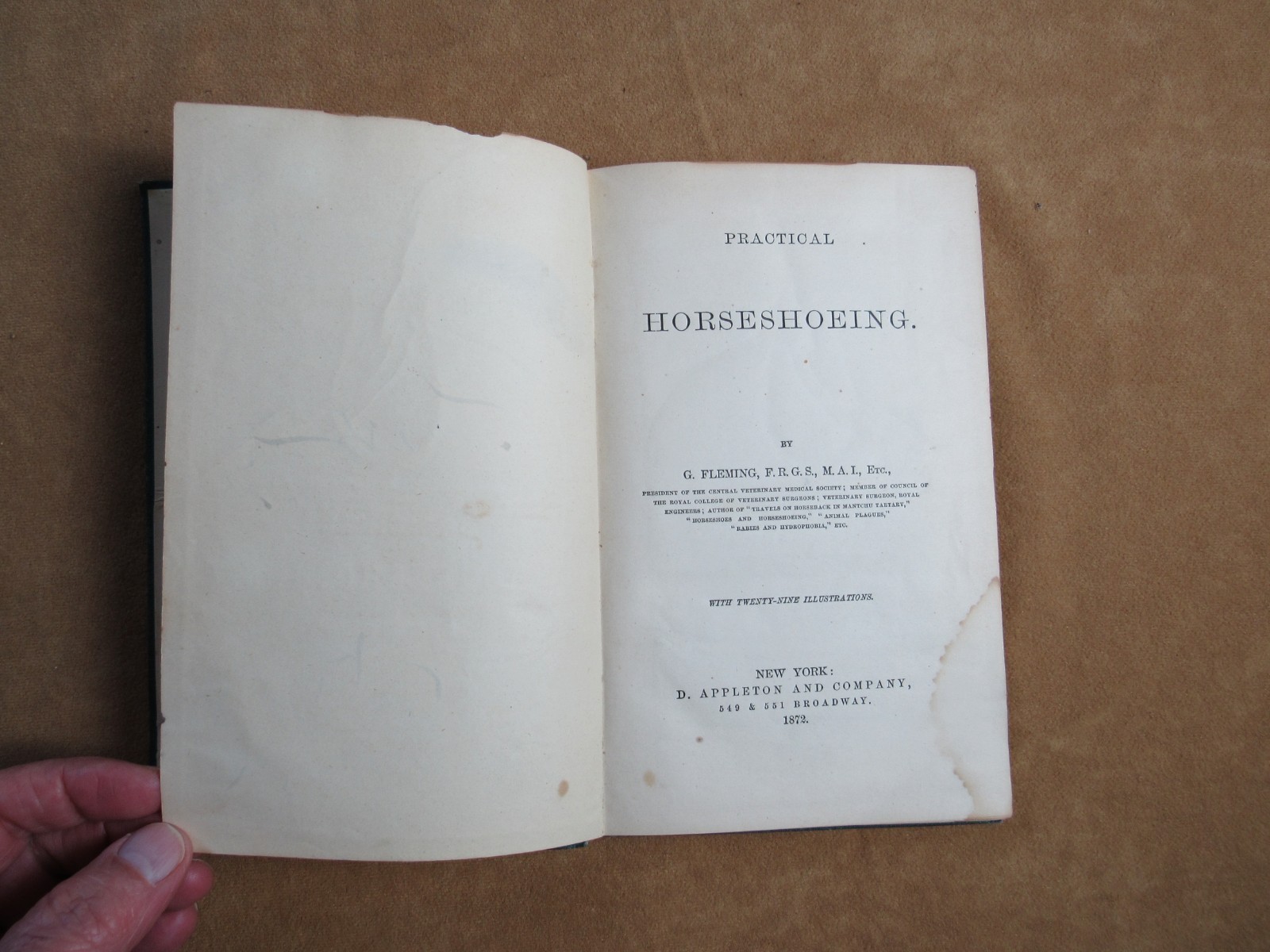 1872 Indian Wars Horseshoeing Farrier Book Custer Cavalry Era
