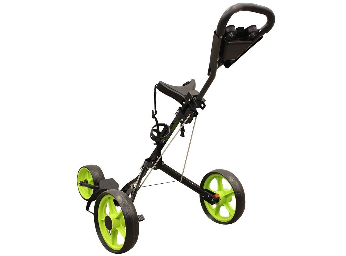 Massimo Golf Push Cart 3 Wheel Lightweight Easily Collapses Cup Holder & Storage