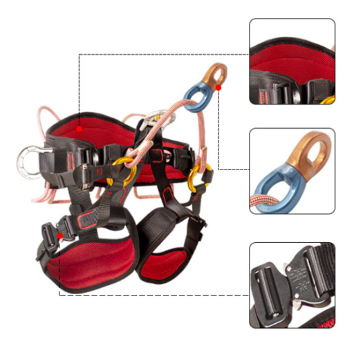 Climbing Half Body Harness Rope Arborist Saddle Tree Bridge Caving Rescue CE