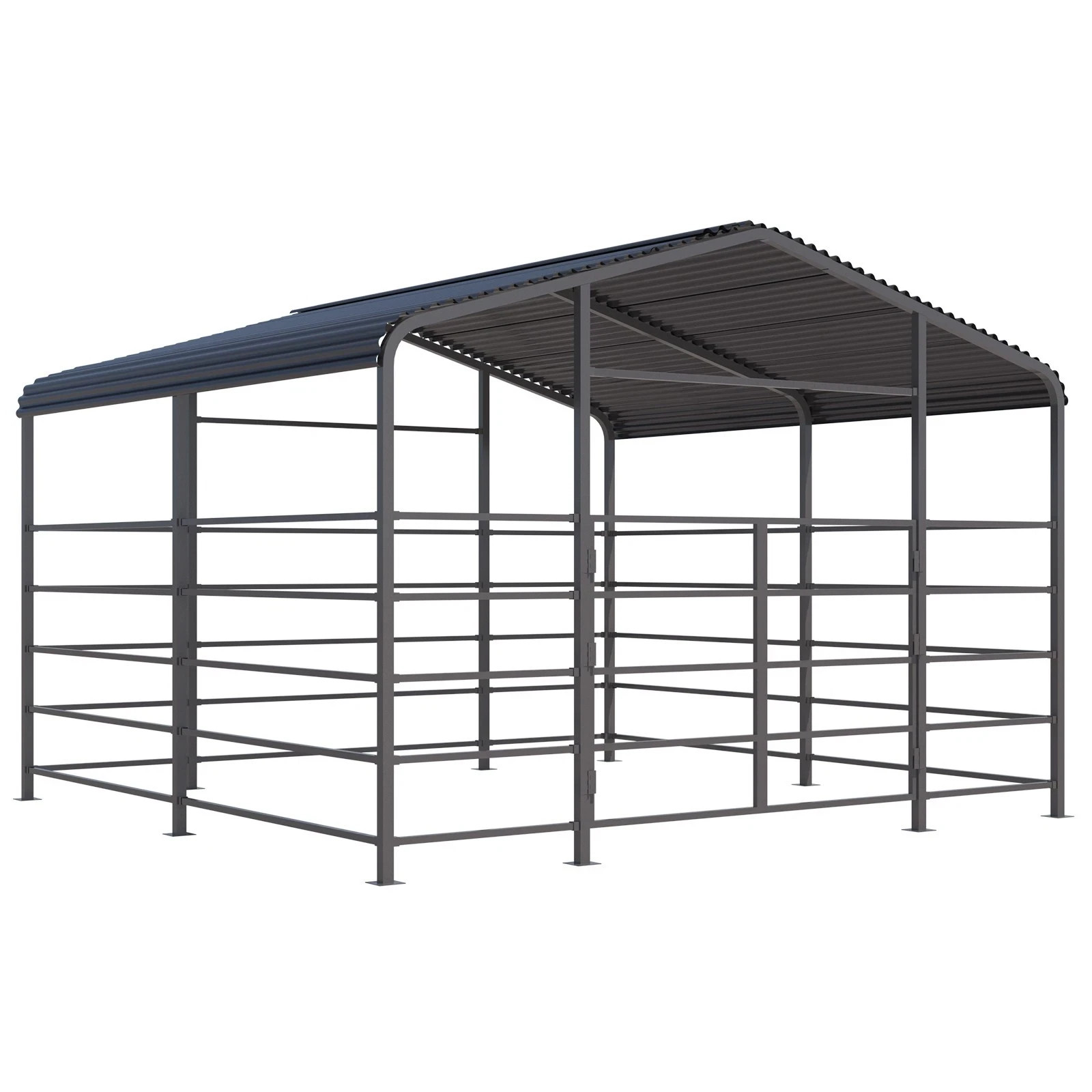 13x13FT Metal Farm Animal Shelter Livestock Shed Cowshed Outdoor Pasture Housing