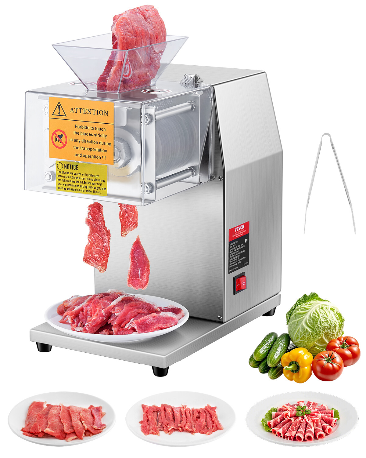 Electric Meat Cutting Machine 850W 5mm Commercial Meat Cutter Slicer Kitchen