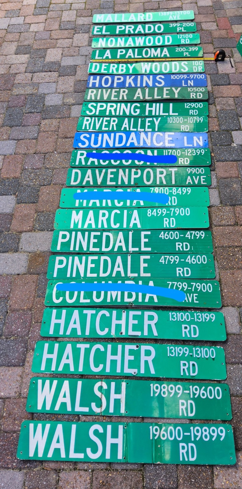 Street name signs pICK ONE. Approximately 36 inch in length