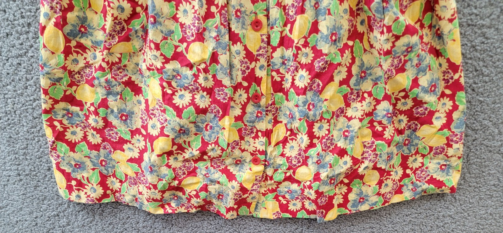 Polo Ralph Lauren Big Girls 16 Lemon-Floral Slub Dress Multicolor