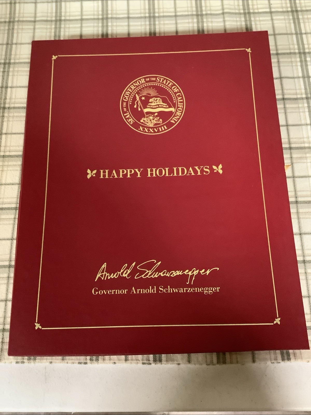 Rare Arnold Schwarzenegger 2007 Holiday Calendar Of His Art W/ Signed Letter