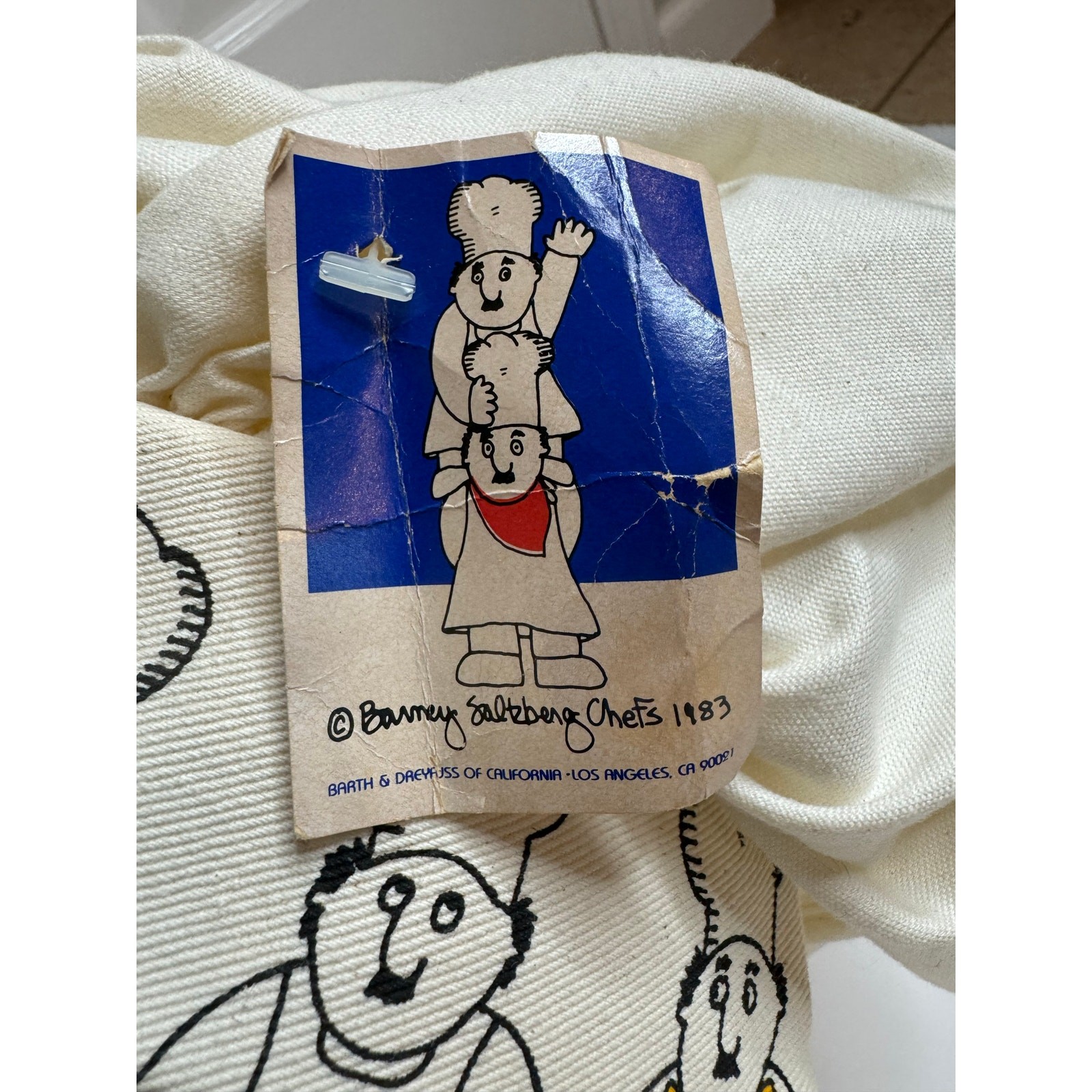 Barney Saltzberg Vintage Chef Hat Ivory Toque Adult One Size