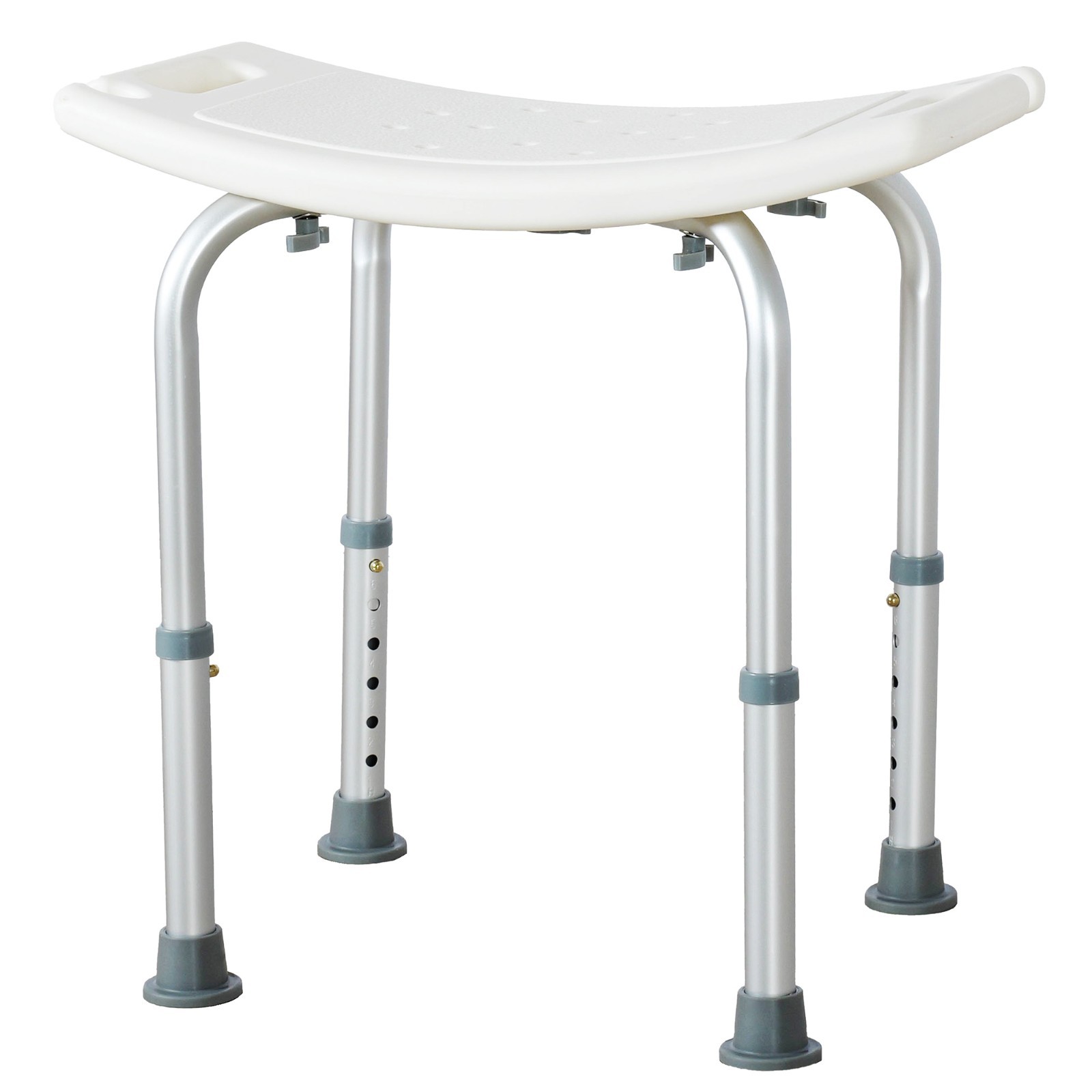 Adjustable Anti-Slip Shower Stool for Seniors, Armless Seat