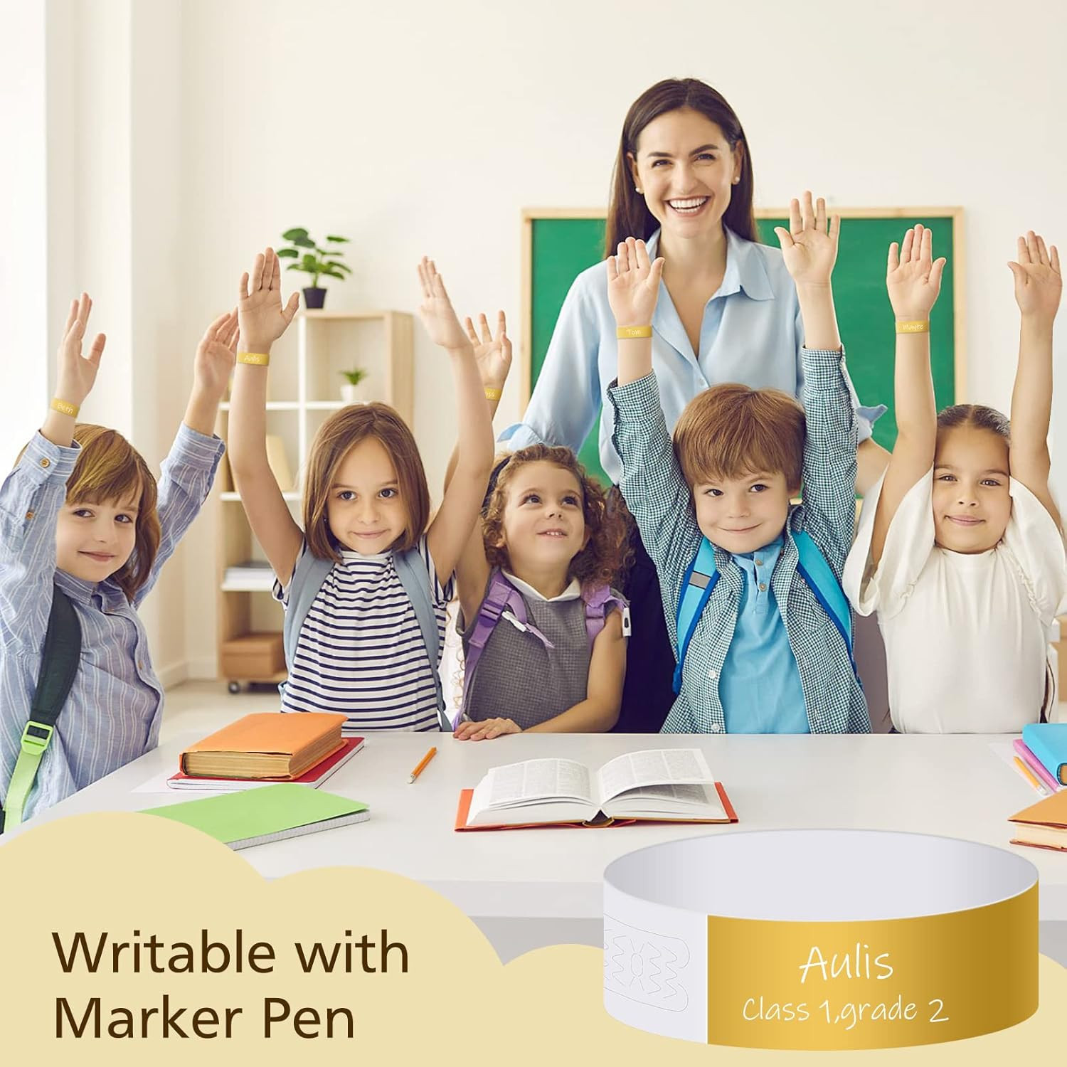 Paper Wristbands for Events - 300 Pcs Gold Waterproof Party Arm Bands