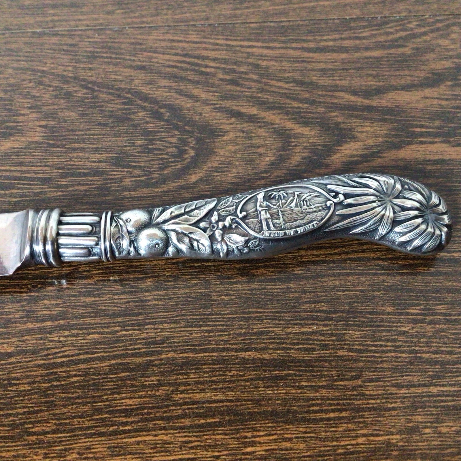 Florida Alligator In God We Trust Sterling Silver Grapefruit Cheese Knife