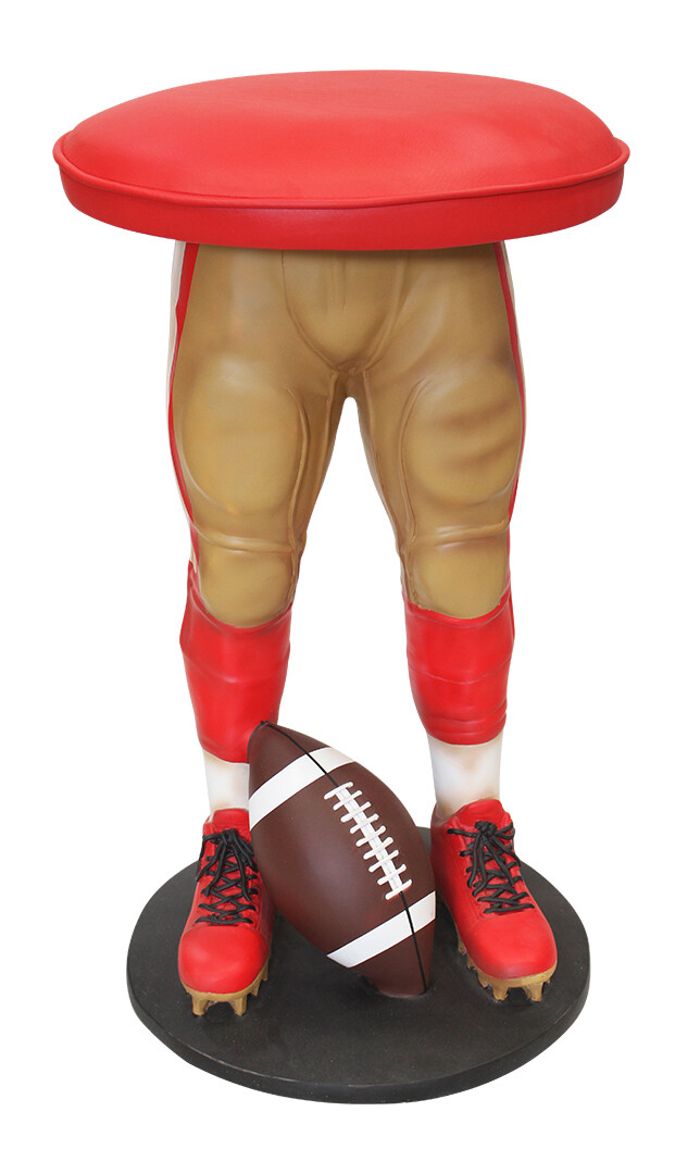 Football Stool - Sports Bar Stool Football Player in Red and Gold Uniform