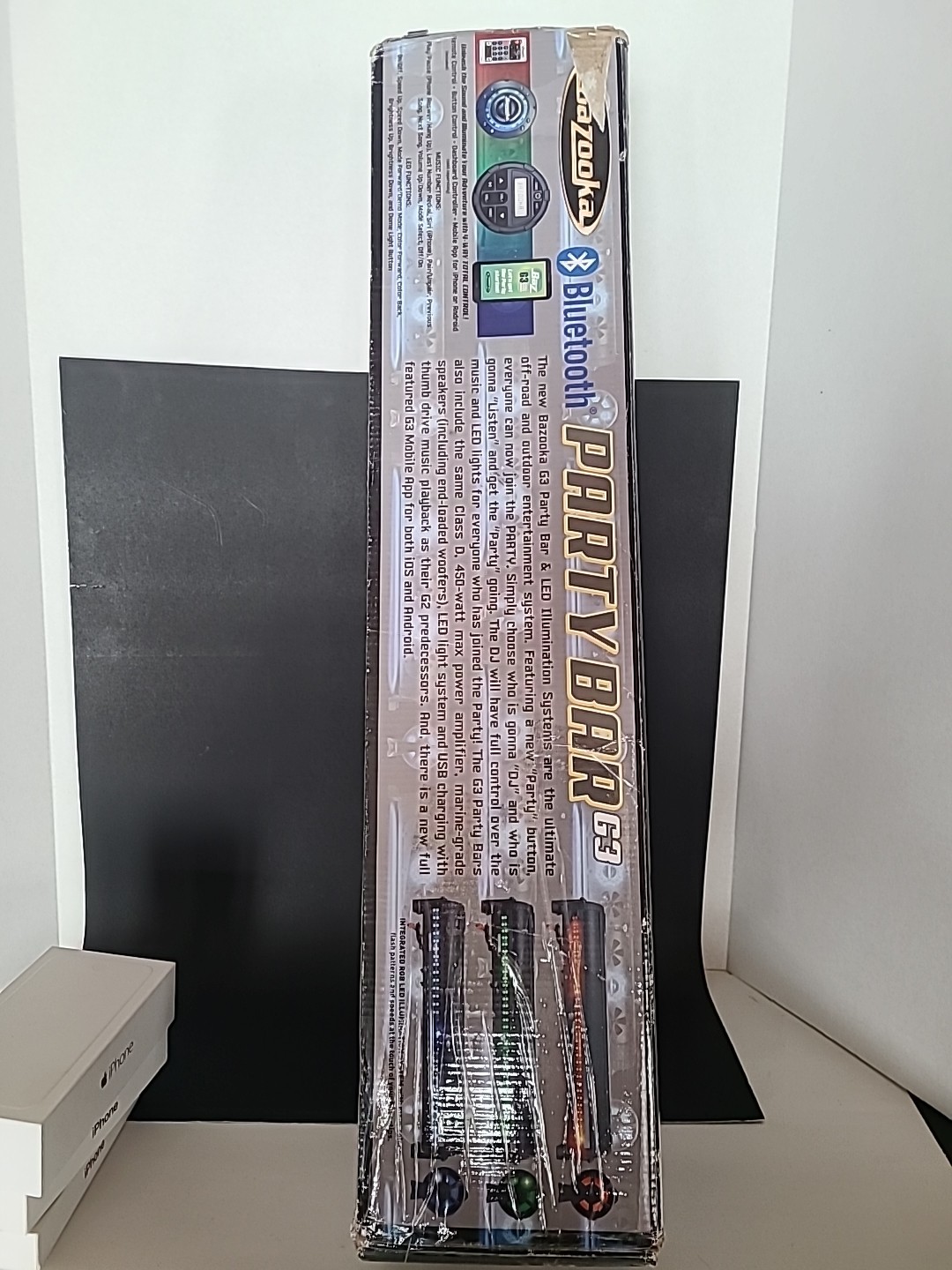 Bazooka Bluetooth Party Bar G3 with Single-Sided RGB Illumination 24" Black