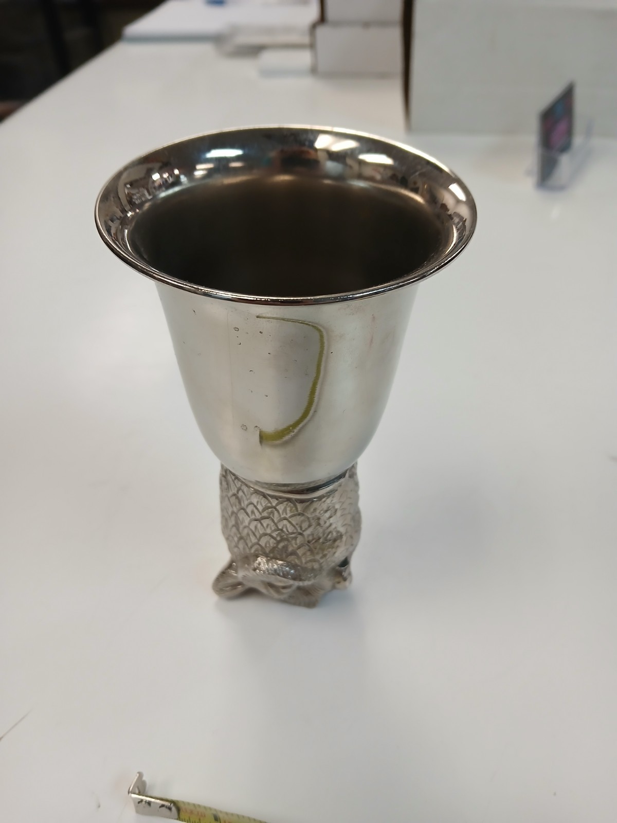 Vintage Owl Stirrup Hunting Cup, silver plated? Unknown Make